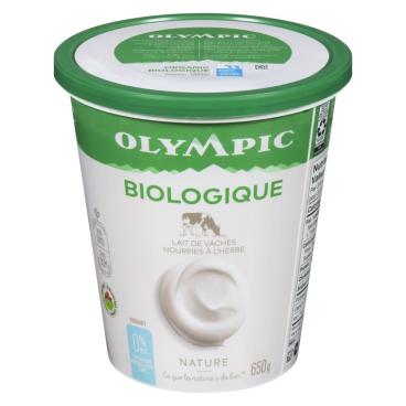 Olympic Yogourt biologique nature de type balkan 0% M.G. 650g