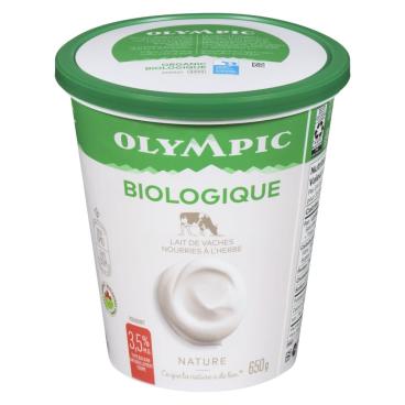 Olympic Yogourt biologique nature de type balkan 3.5% M.G. 650g