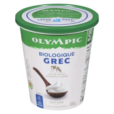 Olympic Yogourt grec biologique nature 4% M.G. 650g