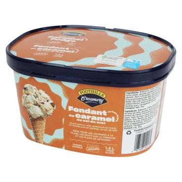 Foothills Creamery Crème glacée fudge au caramel au sel de mer 1.4L