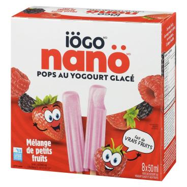 Iögo Nanö Pops au yogourt glacé mélange de petits fruits 8x50ml