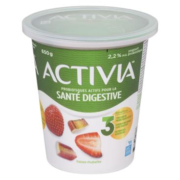 Activia Yogourt probiotique fraises-rhubarbe 650g