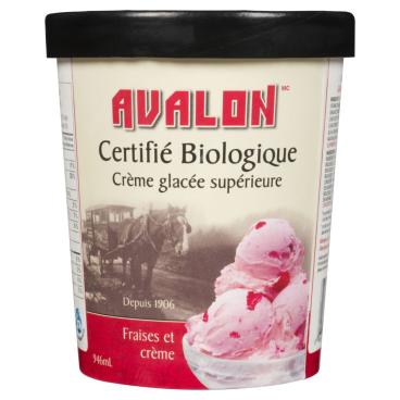 Avalon Crème glacée biologique fraises et crème 946ml