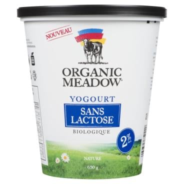 Organic Meadow Yogourt nature sans lactose biologique 2% M.G. 650g