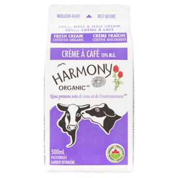 Harmony Organic Crème à café biologique 10% M.G. 500ml