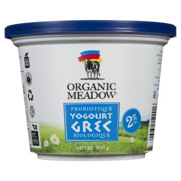 Organic Meadow Yogourt grec nature probiotique biologique 2% M.G. 500g