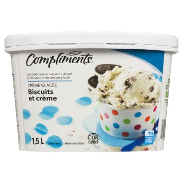 Compliments Crème glacée biscuits et crème 1.5L
