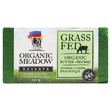 Organic Meadow Grass Fed Organic Slighty Salted Butter 250g