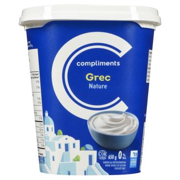 Compliments Yogourt grec nature 0% M.F. 650g