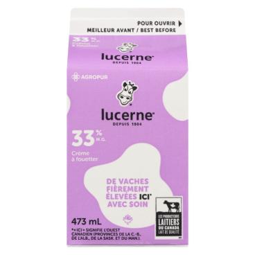 Lucerne Crème à fouetter 33% M.G. 473ml