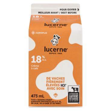 Lucerne Crème à café 18% M.G. 473ml