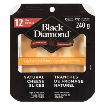 Black Diamond Sliced Marble Cheddar 240g