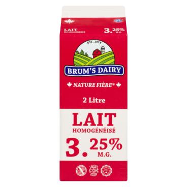 Brum's Dairy Lait homogénéisé 3.25% M.G. 2L