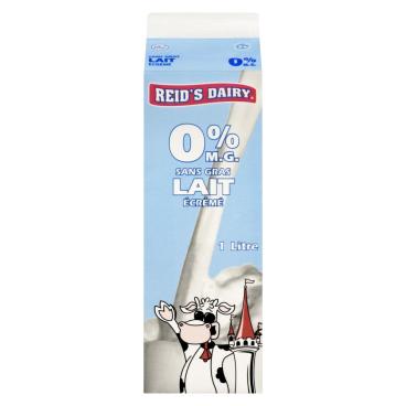 Reid's Dairy Lait écrémé 0% M.G. 1L