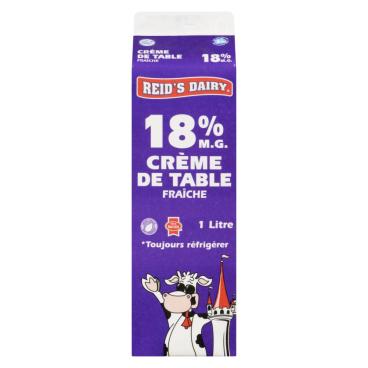 Reid's Dairy Crème de table fraîche 18% M.G. 1L