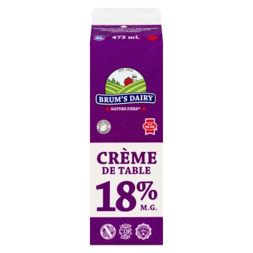 Brum's Dairy Crème de table 18% M.G. 473ml