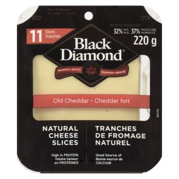 Black Diamond Sliced Old White Cheddar 220g