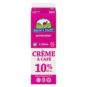 Brum's Dairy Crème à café 10% M.G. 1L