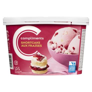 Compliments Crème glacée légère shortcake aux fraises 1.5L