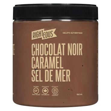 Righteous Gelato chocolat noir, caramel et sel de mer 562ml