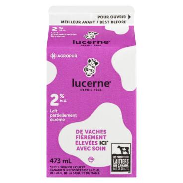 Lucerne Lait partiellement écrémé 2% M.G. 473ml