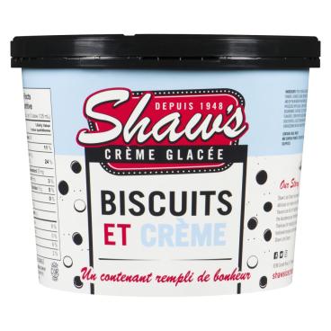 Shaw's Ice Cream Crème glacée biscuits et crème 1.5L