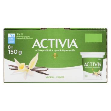 Activia Vanilla Probiotic Yogurt 3% M.F. 8x150g