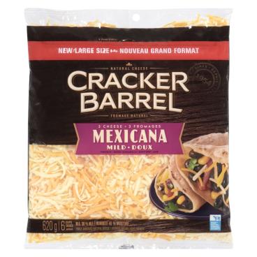Cracker Barrel Shredded 3 Cheese Mexicana Mild Blend 620g