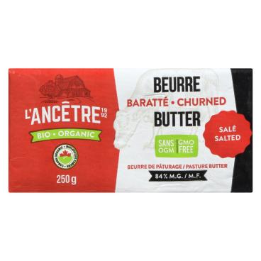 L'Ancêtre Organic Salted Butter 84% M.F. 250g