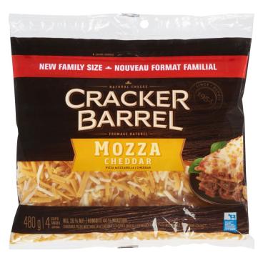 Cracker Barrel Shredded Mozza Cheddar 480g