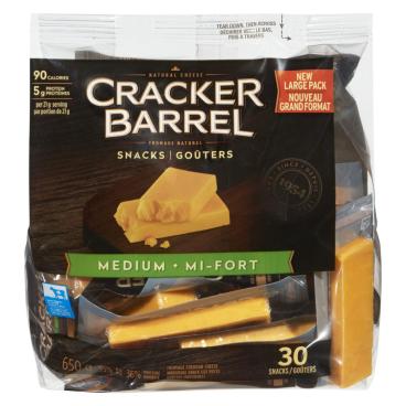 Cracker Barrel Medium Colored Cheddar Snacks 650g