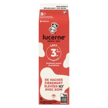 Lucerne Lait homogénéisé 3.25% M.G. 1L