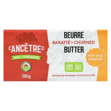 L'Ancêtre Organic Churned Unsalted Butter 250g
