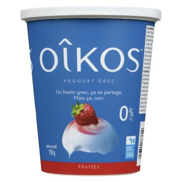 Oîkos Yogourt grec fraises 0% M.G. 750g