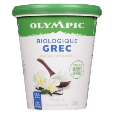 Olympic Yogourt grec biologique vanille 3.5% M.G. 650g
