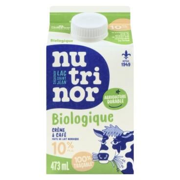 Nutrinor Crème à café nordique biologique 10% M.G. 473ml