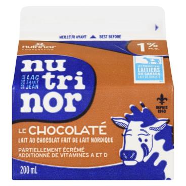 Nutrinor Le Chocolaté lait nordique partiellement écrémé au chocolat 2% M.G. 200ml