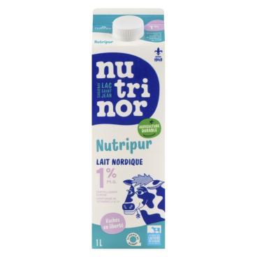 Nutrinor Nutripur lait nordique partiellement écrémé 1% M.G. 1L