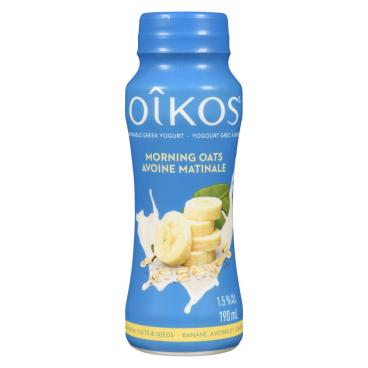 Oîkos Morning Oats Banana, Oats And Seeds Drinkable Greek Yogurt 1.5% M.F. 190ml