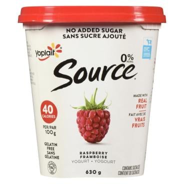 Source No Sugar Added Raspberry Yogurt 0% M.F. 630g