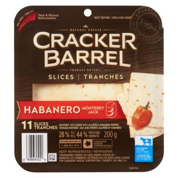 Cracker Barrel Sliced Monterey Jack Habanero 200g