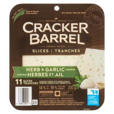 Cracker Barrel Sliced Herb & Garlic Cheddar 200g