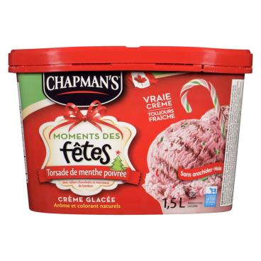 Chapman's Crème glacée torsade de menthe poivrée moments des Fêtes 1.5L