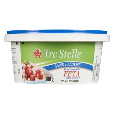 Tre Stelle Feta traditionnel sans lactose 200g