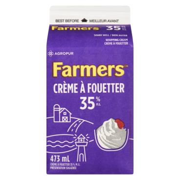 Farmers Crème à fouetter 35% M.G. 473ml