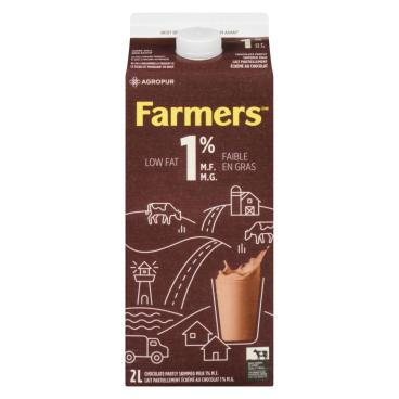 Farmers Partly Skimmed Chocolate Milk 1% M.F. 2L