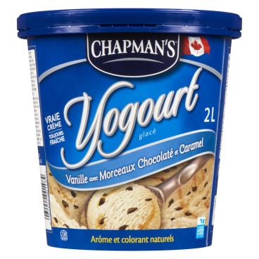 Chapman's Yogourt glacé vanille avec morceaux chocolatés et caramel 2L