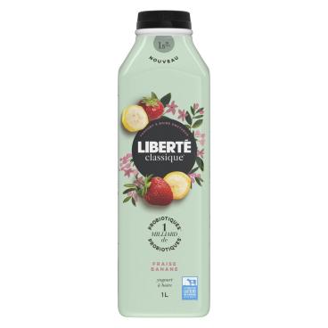 Liberté Yogourt probiotique à boire fraise banane 1.5% M.G. 1L