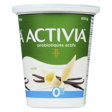 Activia Yogourt probiotique vanille 0% M.G. 650g