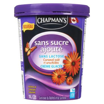 Chapman's Crème glacée sans sucre ajouté sans lactose caramel salé et arachides 1L
